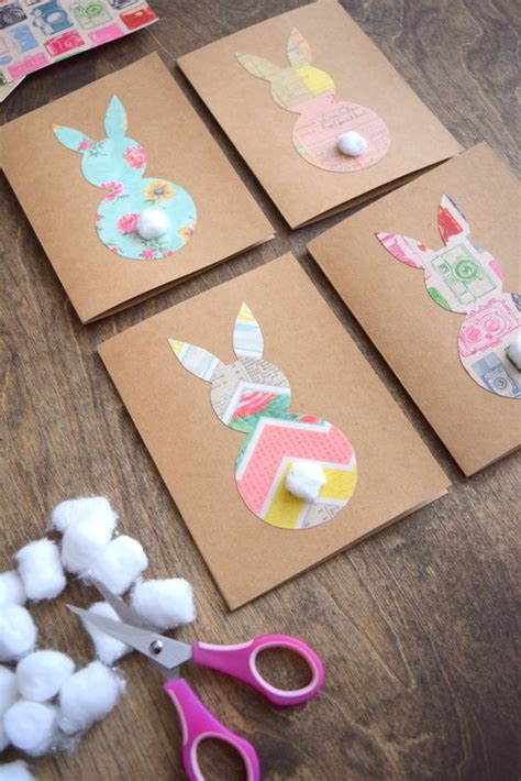 Diy Easter Cards Made With Vintage Print Cardstock Easter Bunny Cards