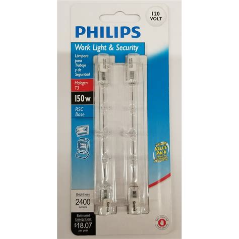 Philips Bc150t3qcl Long Halogen T3 150 Watt Light Bulb