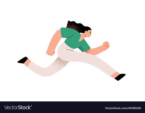 Person In Hurry Running Fast And Rushing Vector Image