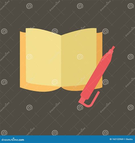 Silhouette Icon Notepad With Pen Stock Vector Illustration Of Element