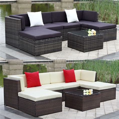 Create a patio paradise with outdoor patio furniture from kmart. 9pcs Wicker Rattan Sofa Furniture Set Patio Garden Lawn ...