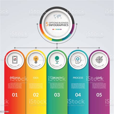 Infographic Template With 5 Options Stock Illustration Download Image