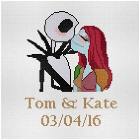 Sally And Jack Skellington Cross Stitch Pattern Disney Wedding Etsy