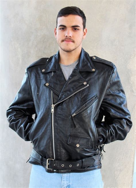 Vintage Wilsons Leather Biker Jacket Men Open Road Large Etsy