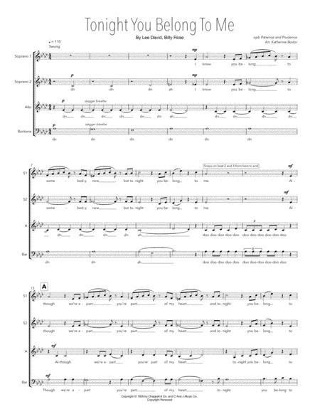 Tonight You Belong To Me By Lee David Digital Sheet Music For Octavo