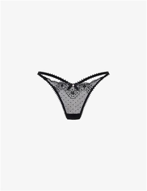Agent Provocateur Yuma Low Rise Stretch Mesh Thong Xx In Black Lyst