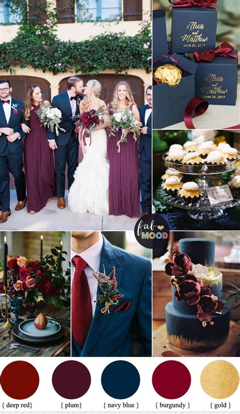 Plum Burgundy And Navy Blue Wedding With Gold Accents For Fall