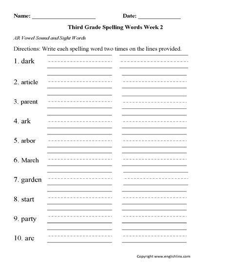 Spelling Grade 5 Worksheets English Kidsworksheetfun