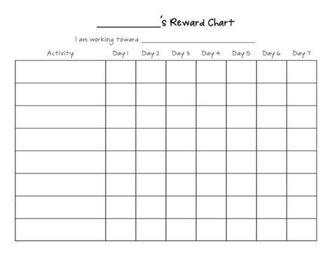 Free Printable Blank Behavior Charts Reward Chart Template Printable