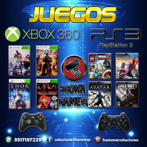 Los juegos de xbox 360 pueden tener un tamaño enorme y demoran horas en descargarse. Juegos para Xbox 360 - PlayStation 3 - HAMMER Tecno Soluciones