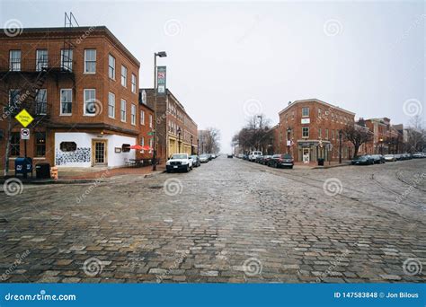 Thames Street A Cobblestone Street In Fells Point Baltimore Maryland