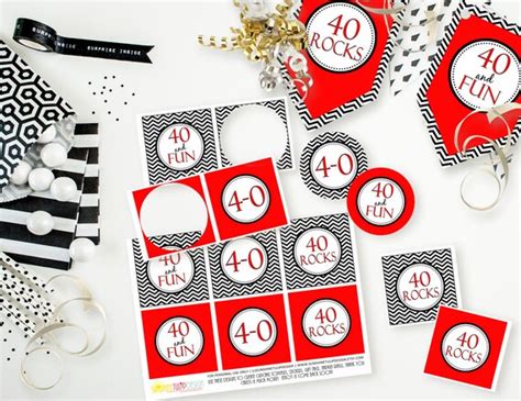 Printable 40 And Fun Birthday Toppers Printable 40th Birthday T