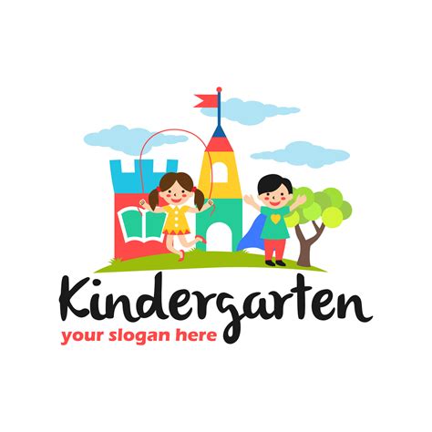 Kindergarten Logo Design Vector Template 6470706 Vector Art At Vecteezy
