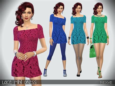 Lace Mini Dress By Paogae At Tsr Sims 4 Updates