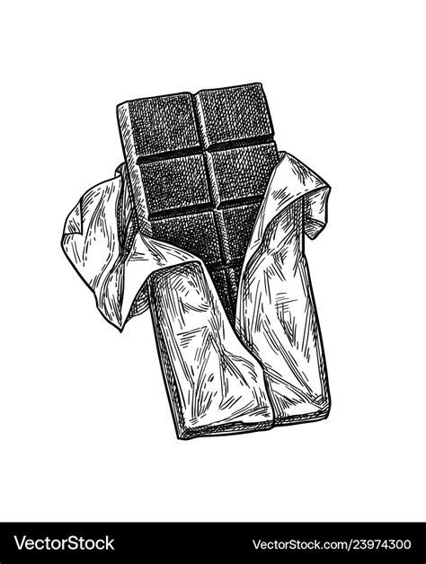 Ink Sketch Of Chocolate Bar Royalty Free Vector Image