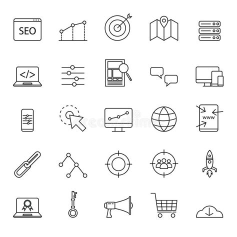 Simple Seo Icons Set For Website Or Basic Element With Color Style