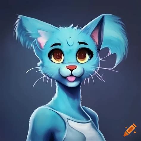 Nicole Watterson Blue Furred Anthropomorphic Female Cat Cartoon Furry