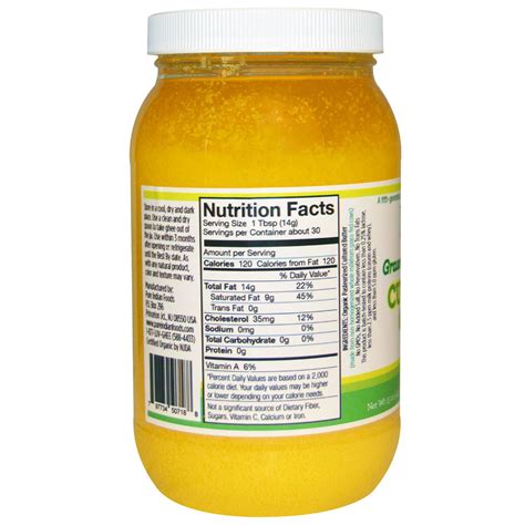 Pure Indian Foods Cultured Ghee Grass Fed Organic 15 Oz 425 G