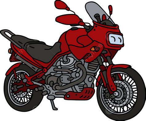 Red Heavy Motorcycle Bike Vehicle Illustration Vector Bike Vehicle