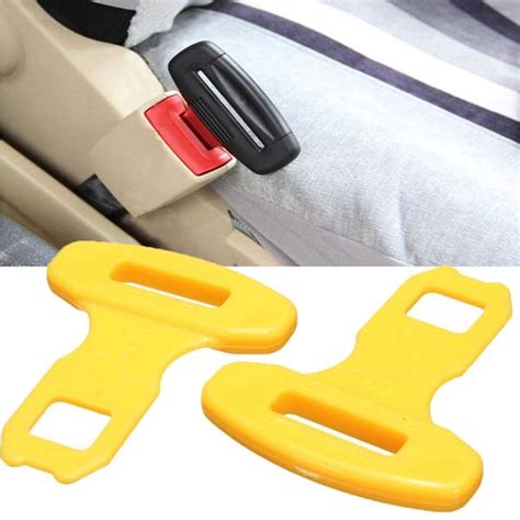 2pcs universal car safty seat belt buckles alarm bleep stopper canceller clip yellow black sale