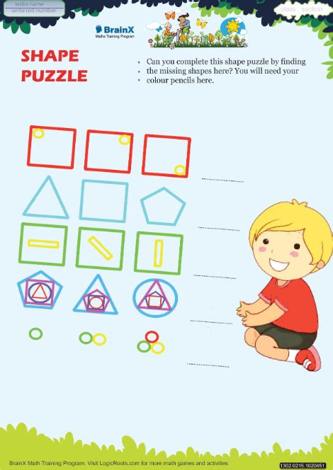 Free math worksheets for grade 2. Shape Puzzle Math Worksheet for Grade 2 | Free & Printable ...