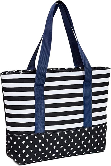 Canvas Tote Beach Bag With Zipper Large Reusable Waterproof Eco