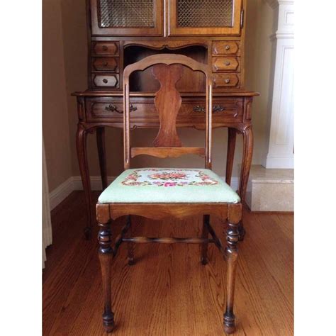 Manufactured wood + solid wood. Vintage Thomasville Maple Secretary Desk with Hutch and ...