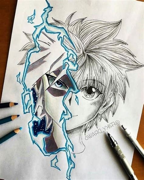 Black White Blue Pencil Sketch How To Draw Anime Step By Step Anime