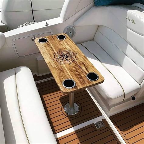 Boat Table Yacht Pontoon Boat Teak Custom Designs Stainless Etsy