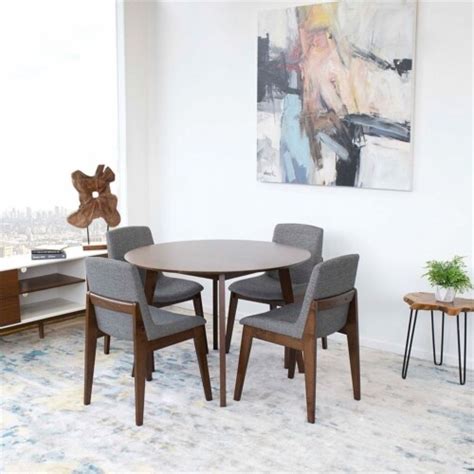 Daenerys Mid Century Modern Kitchen Table And Chairs For 4 1 Fred Meyer