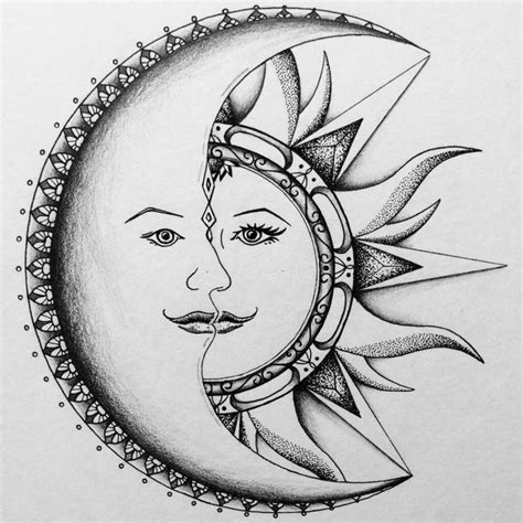 30 Beautiful Soleil Dessin Tatouage Sun And Moon Drawings Art