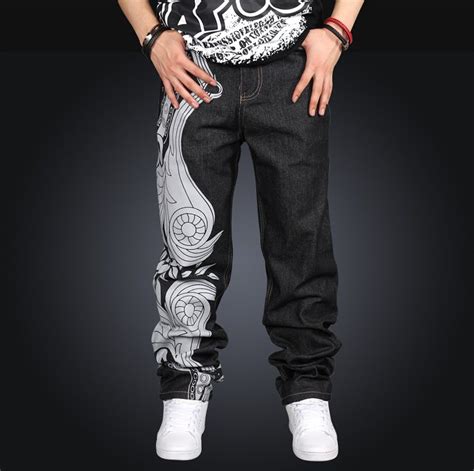 Men Hip Hop Jeans Skateboard Men Baggy Jeans Street Style Denim Hiphop Pants Loose Jeans Rap 4