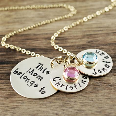 Personalized Mom Necklace Personalized Charm Necklace T For Mom