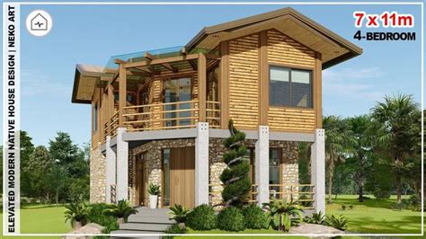 Ep 44 Modern Native House Design 4 Bedroom 7x11m Elevated Modern