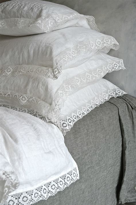Antique White Linen Pillowcase With Lace Provincial Living