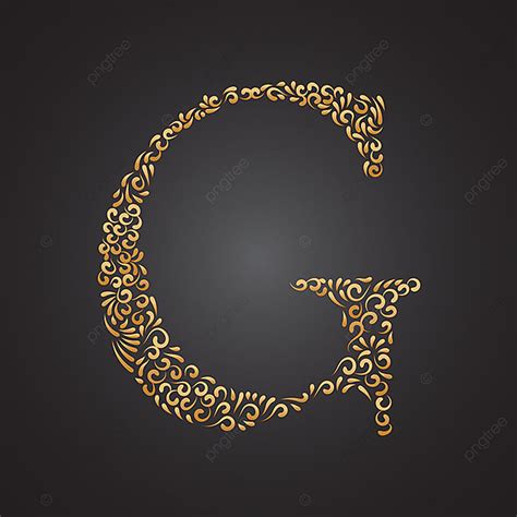 Letter G Logo Vector Art Png Floral Golden Ornamental Letter G Logo