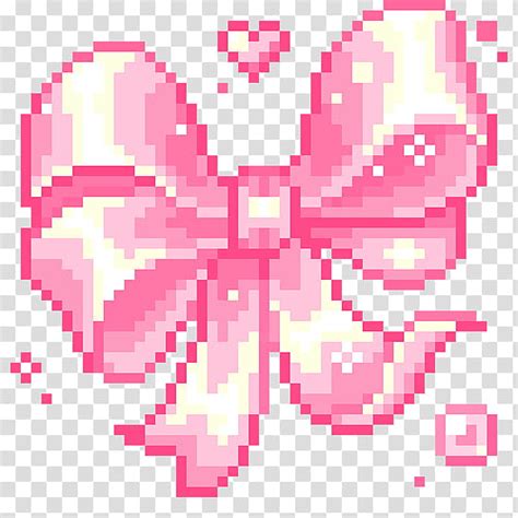 Pixel Kawaii S Pink Ribbon Illustration Transparent Background Png