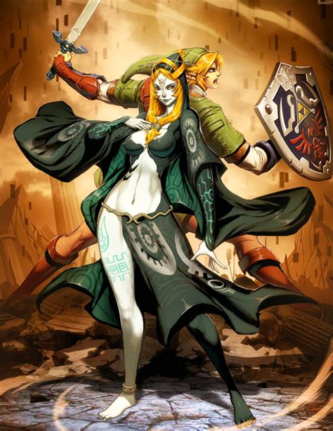 Zelda Midna And Link By Genzoman On Deviantart Zelda Art Legend