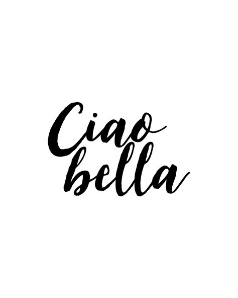 Ciao Bella Print Italian Quote Typography Quote Decor Printable