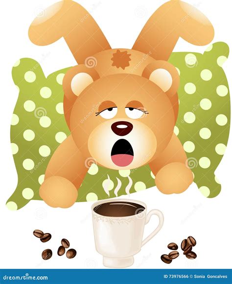Teddy Bear Wants Coffee Stock Vector Illustration Of Drink 73976566