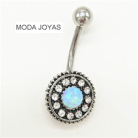 1 Pc Titanium Opal Stone Belly Button Rings Pircing Belly Bars Belly Rings Navel Piercing Body