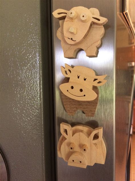 Refrigerator Magnets From Scrap Maple And Walnut Wood Boxes
