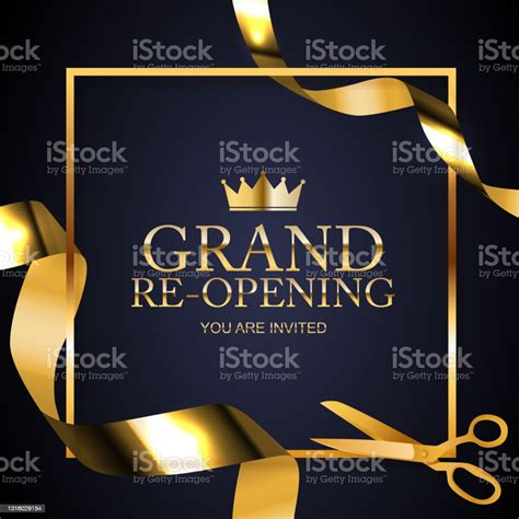 Grand Opening Congratulation Background Card With Golden Confetti