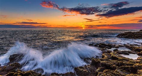 Crashing Sunset Stormy Sea Ocean Photography Sunset