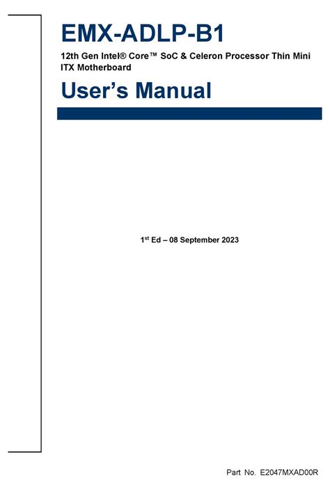 Avalue Technology Emx Adlp B1 User Manual Pdf Download Manualslib
