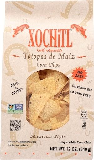 xochitl tortilla chips corn no salt