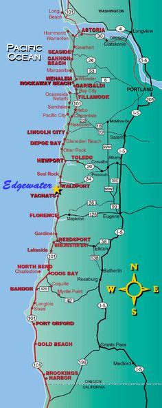 Oregon Coast Map Map Of Oregon Showing The Location Of Florence On