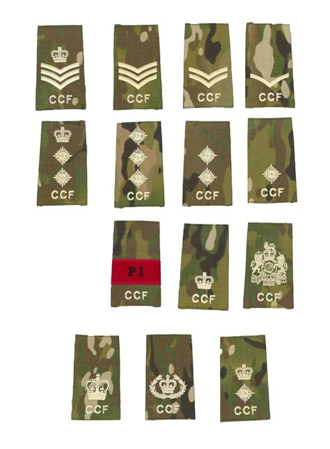 All Ranks Ivory On Multicam Mtp Ccf Rank Slide Combined Cadet Force