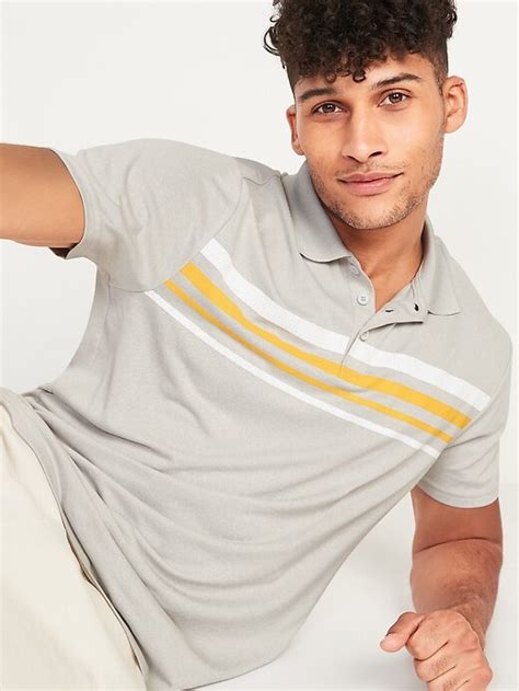 Go Dry Cool Odor Control Striped Core Polo Shirt For Men Old Navy