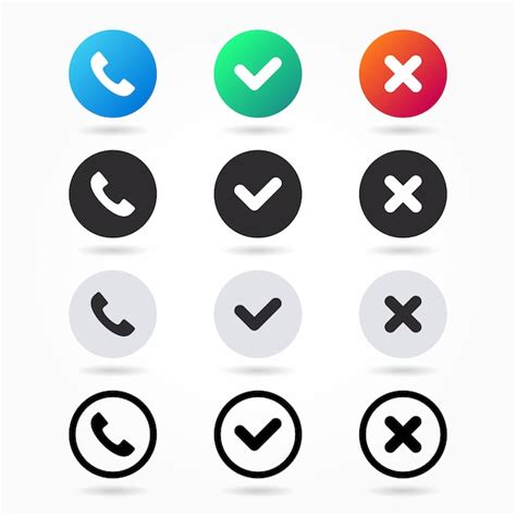 Premium Vector Phone Call Icons Accept And Decline And Communication